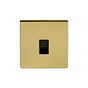The Savoy Collection Brushed Brass 1 Gang Data Socket RJ45 Ethernet Cat5/Cat6 Black Insert Screwless