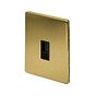 The Savoy Collection Brushed Brass 1 Gang Data Socket RJ45 Ethernet Cat5/Cat6 Black Insert Screwless