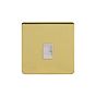 The Savoy Collection Brushed Brass 1 Gang Data Socket RJ45 Ethernet Cat5/Cat6 Wht Ins Screwless