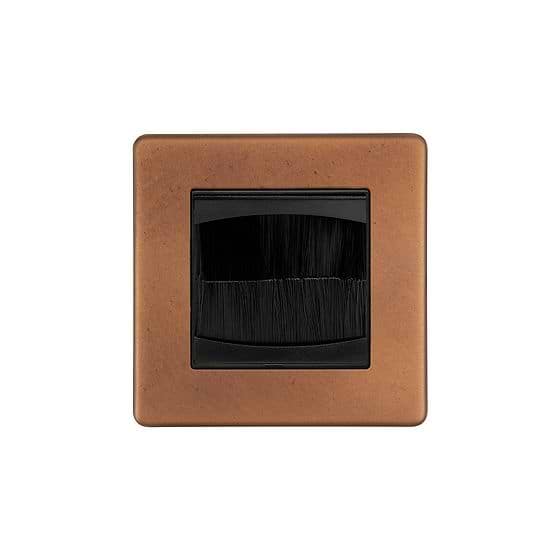 The Chiswick Collection Antique Copper 1 Gang 2 Module Brush Plate