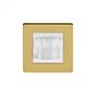 The Savoy Collection Brushed Brass 1 Gang 2 Module Brush Plate Wht Ins Screwless