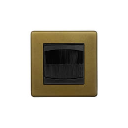 The Belgravia Collection Old Brass 1 Gang 2 Module Brush Plate