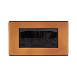 The Chiswick Collection Antique Copper 2 Gang 4 Module Brush Plate
