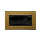 The Belgravia Collection Old Brass 2 Gang 4 Module Brush Plate