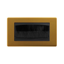 The Sloane Collection Antique Gold 2 Gang 4 Module Brush Plate