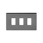 Soho Lighting Black Nickel 3 Gang Grid Plate Screwless