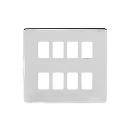 Soho Lighting Polished Chrome 8 Gang Grid Plate Screwless