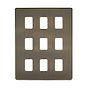 Soho Lighting Antique Brass 9 Gang Grid Plate Screwless