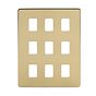 Soho Lighting Brushed Brass 9 Gang Grid Plate  Screwless