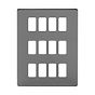 The Connaught Collection Black Nickel 12 Gang RM Rectangular Module Grid Switch Plate