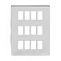 The Finsbury Collection Polished Chrome 12 Gang RM Rectangular Module Grid Switch Plate