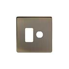 The Charterhouse Collection 2 Gang 1RM+1CM Dual Module Grid Switch Plate Antique Brass