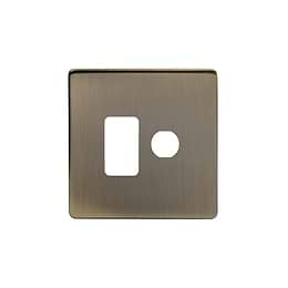 The Charterhouse Collection 2 Gang 1RM+1CM Dual Module Grid Switch Plate Antique Brass