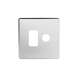 The Finsbury Collection Polished Chrome 2 Gang 1RM+1CM Dual Module Grid Switch Plate