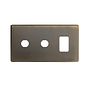 The Charterhouse Collection Antique Brass 3 Gang 1RM+2CM Dual Module Grid Switch Plate