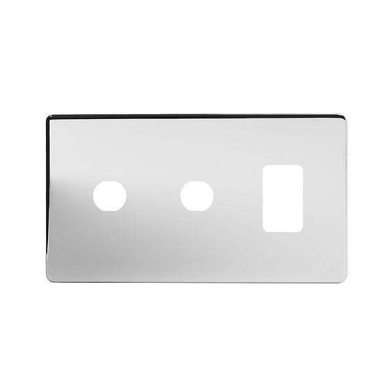 The Finsbury Collection Polished Chrome 3 Gang 1RM+2CM Dual Module Grid Switch Plate