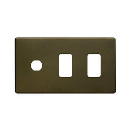 The Eton Collection Bronze 3 Gang 2RM+1CM Dual Module Grid Switch Plate