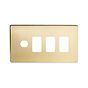 The Savoy Collection Brushed Brass 4 Gang 3RM+1CM Dual Module Grid Switch Plate