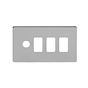 The Lombard Collection Brushed Chrome 4 Gang 3RM+1CM Dual Module Grid Switch Plate