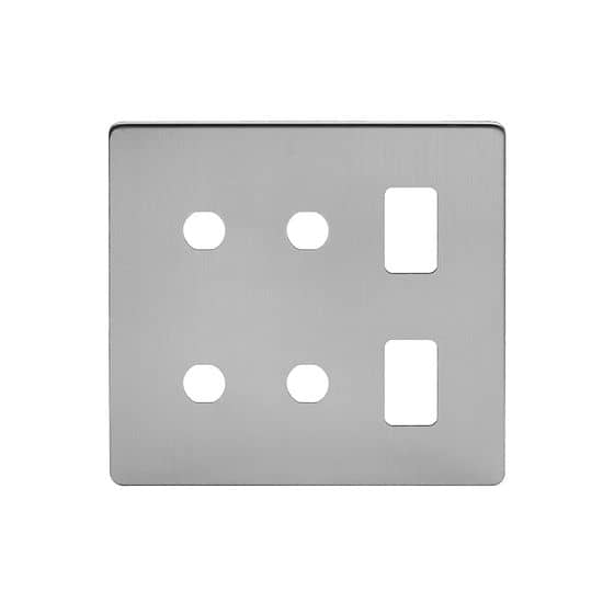 The Lombard Collection Brushed Chrome 6 Gang 2RM+4CM Dual Module Grid Switch Plate