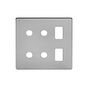 The Lombard Collection Brushed Chrome 6 Gang 2RM+4CM Dual Module Grid Switch Plate