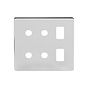 The Finsbury Collection Polished Chrome 6 Gang 2RM+4CM Dual Module Grid Switch Plate