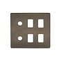 The Charterhouse Collection 6 Gang 4RM+2CM Dual Module Grid Switch Plate Antique Brass