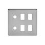 The Lombard Collection Brushed Chrome 6 Gang 4RM+2CM Dual Module Grid Switch Plate