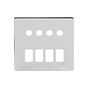 The Finsbury Collection Polished Chrome 8 Gang 4RM+4CM Dual Module Grid Switch Plate