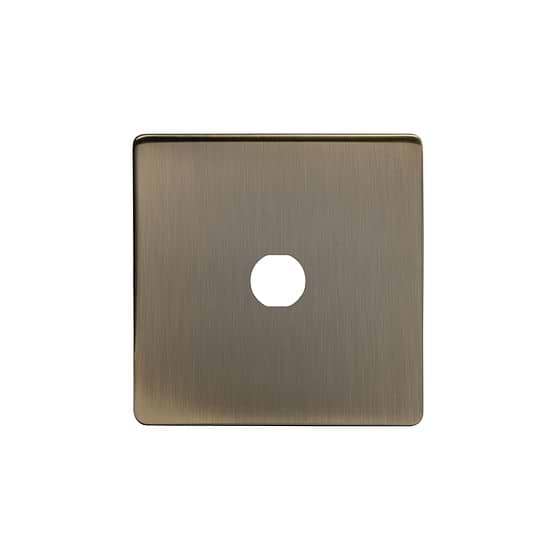 The Charterhouse Collection 1 Gang CM Circular Module Grid Switch Plate Antique Brass