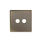 The Charterhouse Collection Antique Brass 2 Gang CM Circular Module Grid Switch Plate