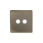 The Charterhouse Collection Antique Brass 2 Gang CM Circular Module Grid Switch Plate