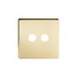 The Savoy Collection Brushed Brass 2 Gang CM Circular Module Grid Switch Plate