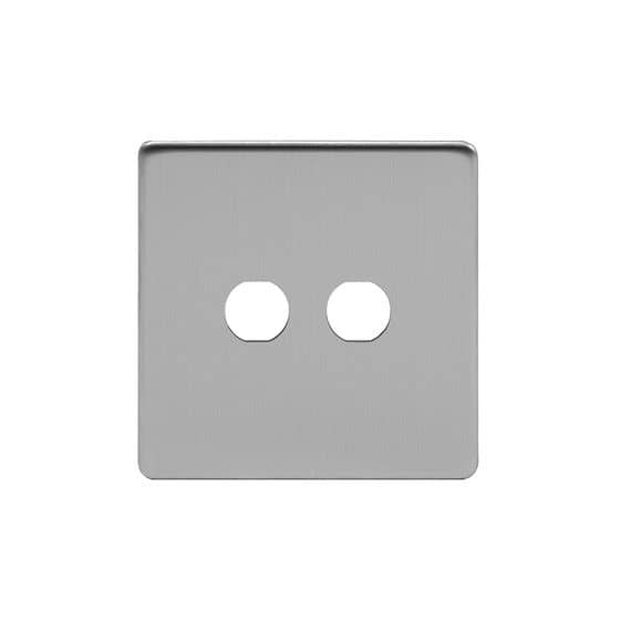 The Lombard Collection Brushed Chrome 2 Gang CM Circular Module Grid Switch Plate