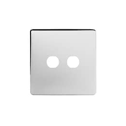 The Finsbury Collection Polished Chrome 2 Gang CM Circular Module Grid Switch Plate