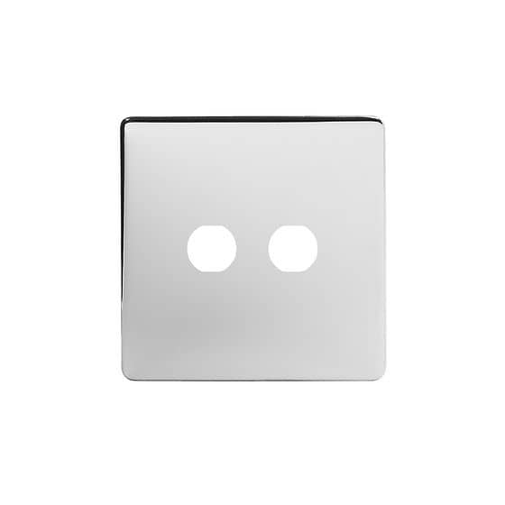 The Finsbury Collection Polished Chrome 2 Gang CM Circular Module Grid Switch Plate