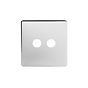 The Finsbury Collection Polished Chrome 2 Gang CM Circular Module Grid Switch Plate