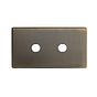 The Charterhouse Collection 2 Gang (Lg Plt) CM Circular Module Grid Switch Plate Antique Brass