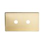 The Savoy Collection Brushed Brass 2 Gang (Lg Plt) CM Circular Module Grid Switch Plate