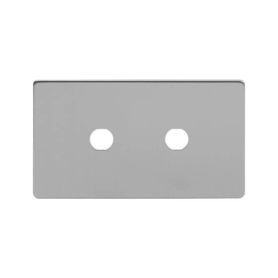 The Lombard Collection Brushed Chrome 2 Gang (Lg Plt) CM Circular Module Grid Switch Plate