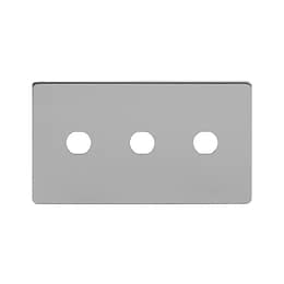 The Lombard Collection Brushed Chrome 3 Gang CM Circular Module Grid Switch Plate