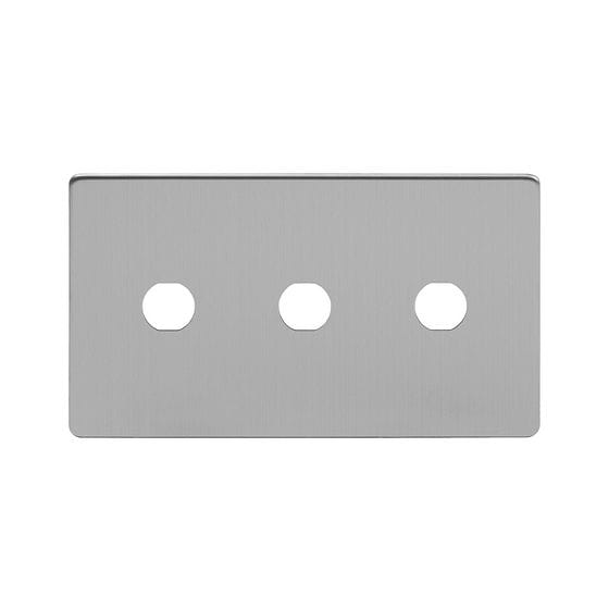 The Lombard Collection Brushed Chrome 3 Gang CM Circular Module Grid Switch Plate