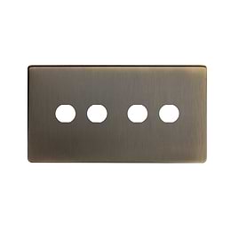 The Charterhouse Collection Antique Brass 4 Gang CM Circular Module Grid Switch Plate
