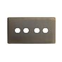 The Charterhouse Collection Antique Brass 4 Gang CM Circular Module Grid Switch Plate