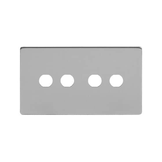 The Lombard Collection Brushed Chrome 4 Gang CM Circular Module Grid Switch Plate