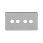 The Lombard Collection Brushed Chrome 4 Gang CM Circular Module Grid Switch Plate