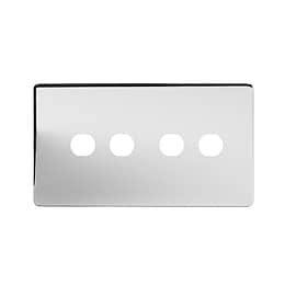 The Finsbury Collection Polished Chrome 4 Gang CM Circular Module Grid Switch Plate