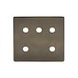 The Charterhouse Collection 5 Gang CM Circular Module Grid Switch Plate Antique Brass