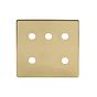 The Savoy Collection Brushed Brass 5 Gang CM Circular Module Grid Switch Plate