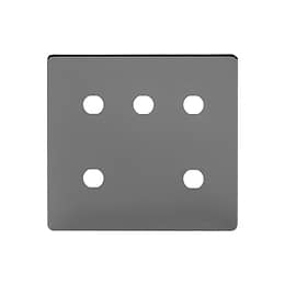 The Connaught Collection Black Nickel 5 Gang CM Circular Module Grid Switch Plate